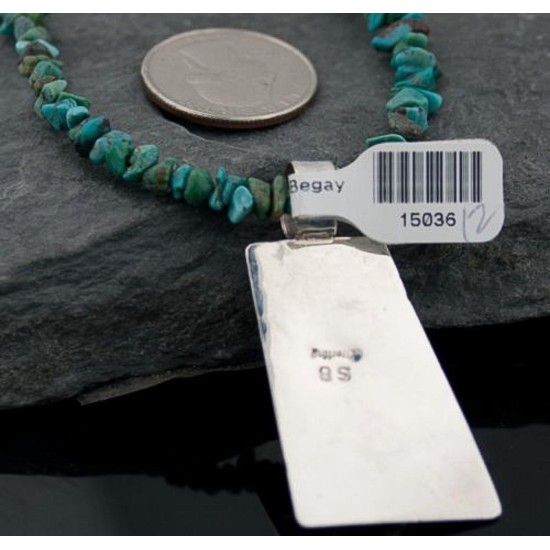 Large Handmade Mountain Certified Authentic Navajo .925 Sterling Silver Natural LAPIS and Turquoise Native American Necklace 370797836049