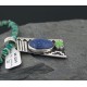 Large Handmade Mountain Certified Authentic Navajo .925 Sterling Silver Natural LAPIS and Turquoise Native American Necklace 370797836049