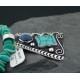 Large Handmade Mountain Certified Authentic Navajo Native .925 Sterling Silver LAPIS and Turquoise Native American Necklace 390574579651