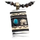 Large Handmade Village Navajo .925 Sterling Silver 12kt Gold Filled Turquoise Native American Necklace 390585942451