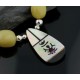 Large Inlay KACHINACertified Authentic Navajo .925 Sterling Silver Turquoise and Yellow Agate Native American Necklace 390616858886