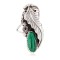 Leaf Navajo .925 Sterling Silver Certified Authentic Handmade Natural Malachite Native American Ring Size 6 1/2  13116-4
