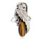 Leaf Navajo .925 Sterling Silver Handmade Natural Tigers Eye Native American Ring Size 8 13116-2