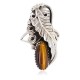 Leaf Navajo .925 Sterling Silver Certified Authentic Handmade Natural Tigers Eye Native American Ring Size 8 13116-2 Leaf Navajo .925 Sterling Silver Certified Authentic Handmade Natural Tigers Eye Native American Ring Size 8 13116-2