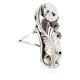 Leaf Navajo .925 Sterling Silver Certified Authentic Handmade White Howlite Native American Ring Size 8  13116-1