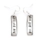 Lettering .925 Sterling Silver Certified Authentic Handmade Navajo Native American Earrings 27259-4