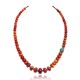 Limited Edition Natural Turquoise and Apple Sponge Coral .925 Sterling Silver Certified Authentic Navajo Native American Necklace 25570 Limited Edition Natural Turquoise and Apple Sponge Coral .925 Sterling Silver Certified Authentic Navajo Native American Necklace 25570