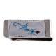 Lizard .925 Sterling Silver Ray Begay Certified Authentic Handmade Navajo Native American Natural Turquoise Coral Money Clip 11253-7
