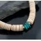 Navajo .925 Sterling Silver Graduated Heishi and Natural Turquoise Native American Necklace 7501006-6 Navajo .925 Sterling Silver Graduated Heishi and Natural Turquoise Native American Necklace 7501006-6