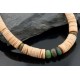  Navajo .925 Sterling Silver Graduated Heishi and Turquoise Native American Necklace 390593126017