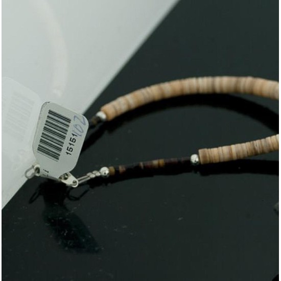  Navajo Native .925 Sterling Silver Graduated Heishi Spiny Oyster and Turquoise Native American Necklace 390585350050