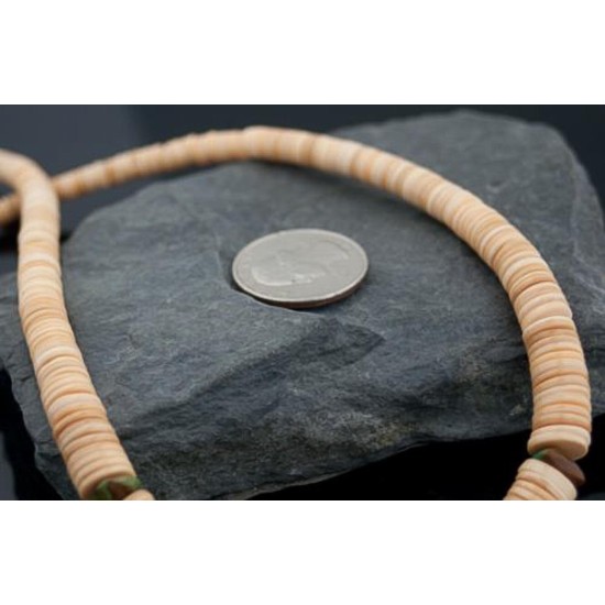  Navajo Native .925 Sterling Silver Graduated Heishi Spiny Oyster and Turquoise Native American Necklace 390585350050