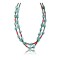 Magnesite and Coral .925 Sterling Silver Certified Authentic Navajo Native American 2 Strand Necklace 15532-7