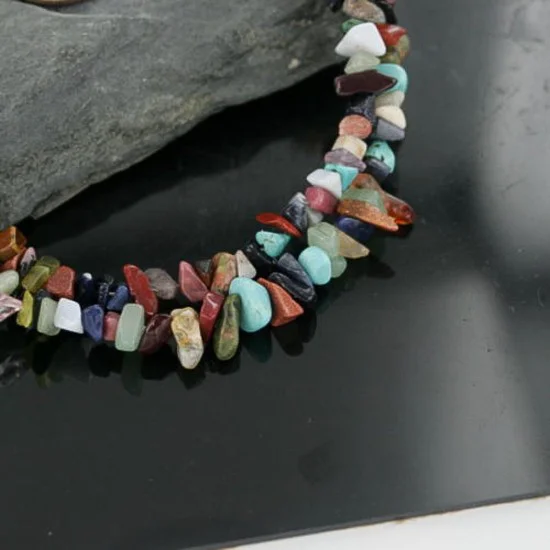 Multicolor 2 Strand Navajo .925 Sterling Silver Natural Stone Native American Necklace 15501-45 Multicolor 2 Strand Navajo .925 Sterling Silver Natural Stone Native American Necklace 15501-45