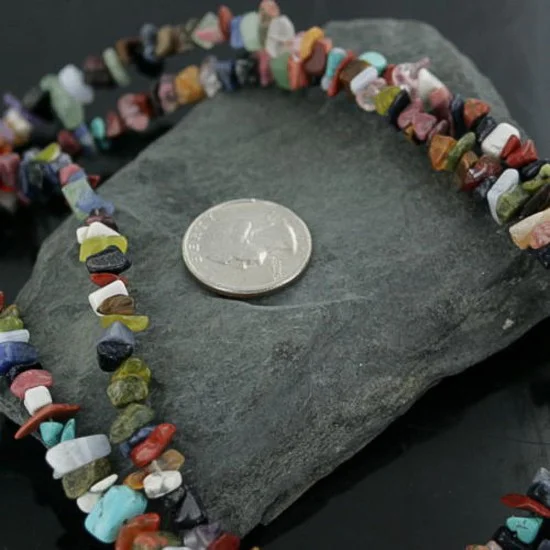 Multicolor 2 Strand Navajo .925 Sterling Silver Natural Stone Native American Necklace 15501-45 Multicolor 2 Strand Navajo .925 Sterling Silver Natural Stone Native American Necklace 15501-45