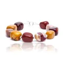 Natural Jasper .925 Sterling Silver Navajo Native American Link Bracelet 12920-3