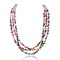  Natural Multicolor Stones .925 Sterling Silver Certified Authentic Navajo Native American 3 Strand Necklace 17040