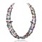 Natural Multicolor Stones .925 Sterling Silver Certified Authentic Navajo Native American Carved Fetish 3 Strand Necklace 15410-74
