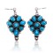 Natural Turquoise .925 Starling Silver Certified Authentic Navajo Native American Handmade Post Earrings  18318-40