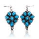 Natural Turquoise .925 Starling Silver Certified Authentic Navajo Native American Handmade Post Earrings  18318-40