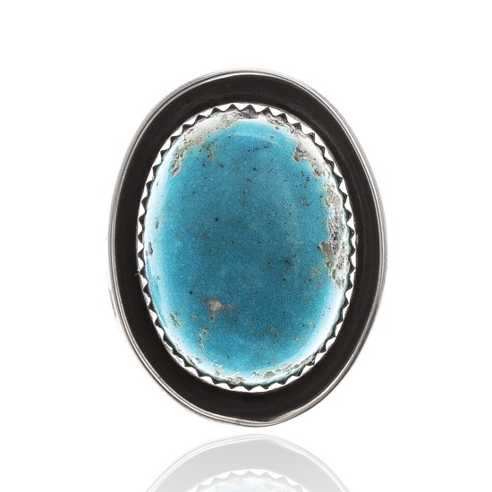 Natural Turquoise .925 Sterling Silver Certified Authentic Navajo Native American Handmade Concho Button 24560
