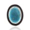 Natural Turquoise .925 Sterling Silver Navajo Native American Handmade Concho Button 24560