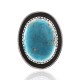 Natural Turquoise .925 Sterling Silver Certified Authentic Navajo Native American Handmade Concho Button 24560