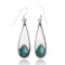Natural Turquoise .925 Sterling Silver Certified Authentic Navajo Native American Handmade Dangle Earrings 97005