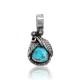Natural Turquoise .925 Sterling Silver Certified Authentic Navajo Native American Handmade Pendant 24552