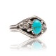 Natural Turquoise .925 Sterling Silver Certified Authentic Navajo Native American Handmade Ring 13204-2
