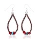 Natural Turquoise and Coral .925 Sterling Silver Hooks Certified Authentic Navajo Native American Hoop Dangle Earrings 18337