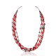 Natural Turquoise and Coral Certified Authentic Navajo .925 Sterling Silver Native American 5 Strand Necklace 370990894086