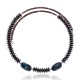 Natural Turquoise and Hematite Certified Authentic Navajo Native American Adjustable Choker Wrap Necklace and Chain 25560 Natural Turquoise and Hematite Certified Authentic Navajo Native American Adjustable Choker Wrap Necklace and Chain 25560