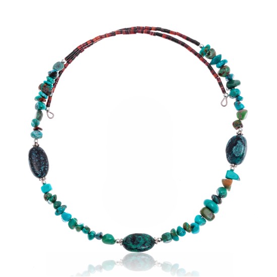 Natural Turquoise Certified Authentic Navajo Native American Adjustable 3 Stone Choker Wrap Necklace 25498 Natural Turquoise Certified Authentic Navajo Native American Adjustable 3 Stone Choker Wrap Necklace 25498
