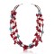 Natural Turquoise, Coral .925 Sterling Silver Navajo Native American 3 Strand Necklace 25507 Natural Turquoise, Coral .925 Sterling Silver Navajo Native American 3 Strand Necklace 25507
