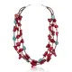 Natural Turquoise, Coral .925 Sterling Silver Navajo Native American 3 Strand Necklace 25507 Natural Turquoise, Coral .925 Sterling Silver Navajo Native American 3 Strand Necklace 25507
