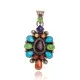 Natural Turquoise Multicolor Stone .925 Starling Silver Navajo Native American Handmade Pendant 24522 Natural Turquoise Multicolor Stone .925 Starling Silver Navajo Native American Handmade Pendant 24522