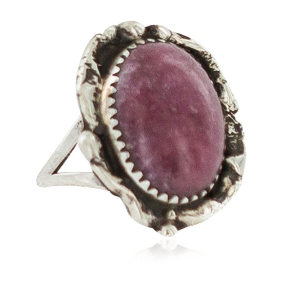 Navajo .925 Sterling Silver Certified Authentic Handmade Charoite Native American Ring Size 8 3/4 18203-4