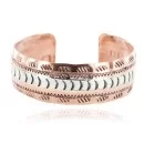Navajo .925 Sterling Silver Handmade Native American Pure Copper Bracelet 13055-3