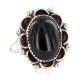 Navajo .925 Sterling Silver Certified Authentic Handmade Natural Black Onyx Native American Ring Size 9 13115-1