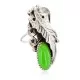 Navajo .925 Sterling Silver Handmade Natural Gaspeite Native American Ring Size 7 1/2 13116-3 Navajo .925 Sterling Silver Handmade Natural Gaspeite Native American Ring Size 7 1/2 13116-3