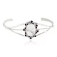 Navajo .925 Sterling Silver Handmade White Howlite Native American Bracelet 13122-4 Navajo .925 Sterling Silver Handmade White Howlite Native American Bracelet 13122-4