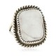 Navajo .925 Sterling Silver Certified Authentic Handmade White Howlite Native American Ring 18203-8 Navajo .925 Sterling Silver Certified Authentic Handmade White Howlite Native American Ring 18203-8