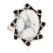 Navajo .925 Sterling Silver Certified Authentic Handmade White Howlite Native American Ring Size 9 1/2 13115-2
