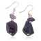 Navajo .925 Sterling Silver Certified Authentic Natural Amethyst Native American Dangle Earrings 18244-100