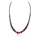 Navajo .925 Sterling Silver Certified Authentic Natural Graduated Heishi Coral Native American Necklace 750205-3