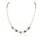 Navajo .925 Sterling Silver Certified Authentic Natural Graduated Melon Shell Turquoise Native American Necklace 16079 Navajo .925 Sterling Silver Certified Authentic Natural Graduated Melon Shell Turquoise Native American Necklace 16079