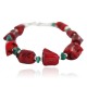 Navajo .925 Sterling Silver Certified Authentic Natural Turquoise Coral Native American Bracelet 13176-2