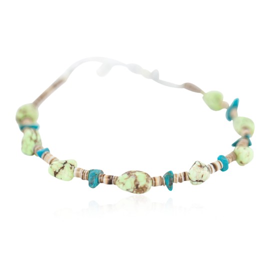 Navajo .925 Sterling Silver Certified Authentic Natural Turquoise Gaspeite Native American Bracelet  92015-1
