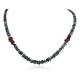 Navajo .925 Sterling Silver Certified Authentic Natural Turquoise Graduated Heishi Coral Native American Necklace 18232